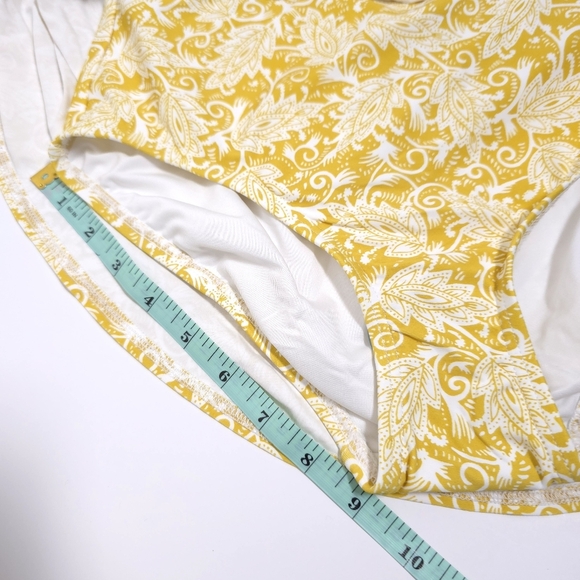 LOFT Yellow paisley beach side tie sarong swim bottoms NWT size Xs - Picture 7 of 10